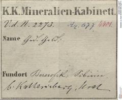 Etiketten zu Gold (NHMW-MIN-Aq677)